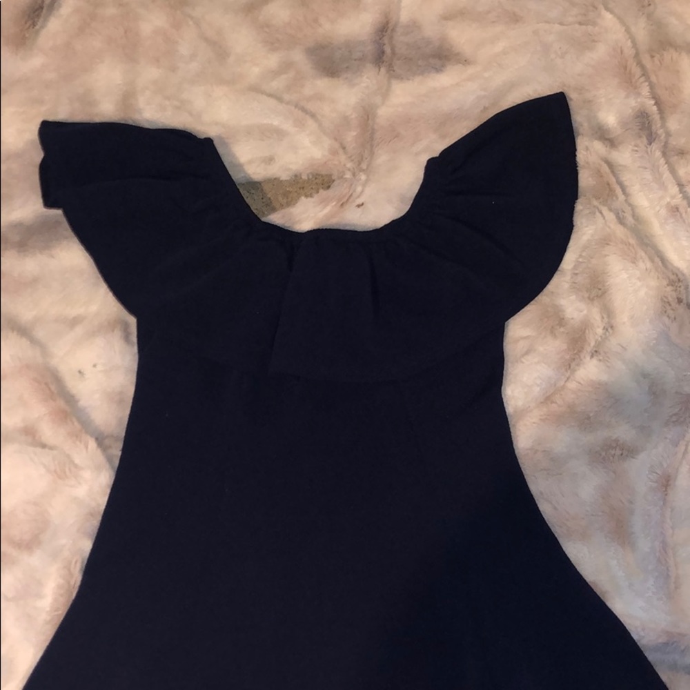 Blue off the shoulder dress